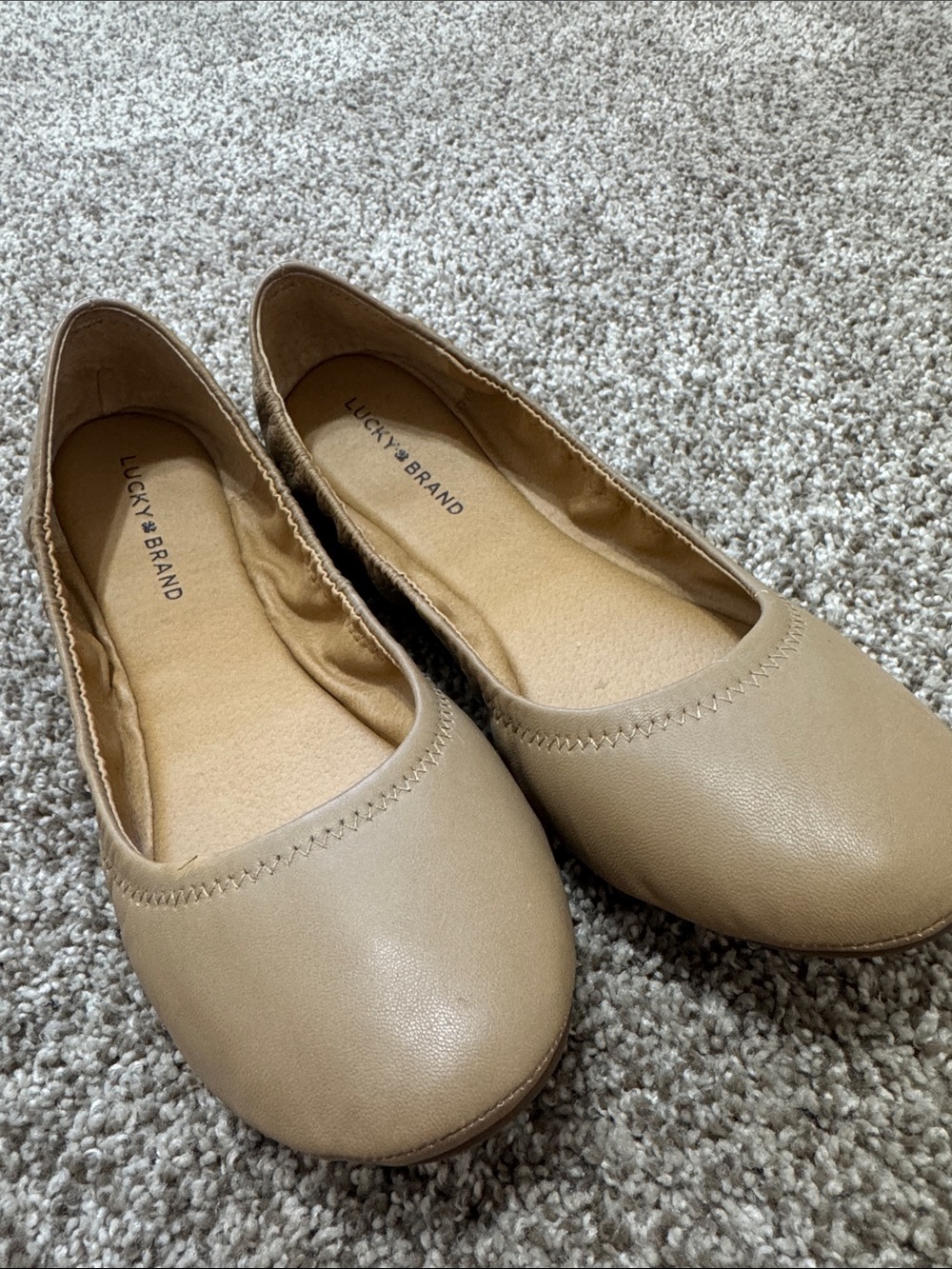 Lucky Brand Beige Slip-On Ballet Flats
